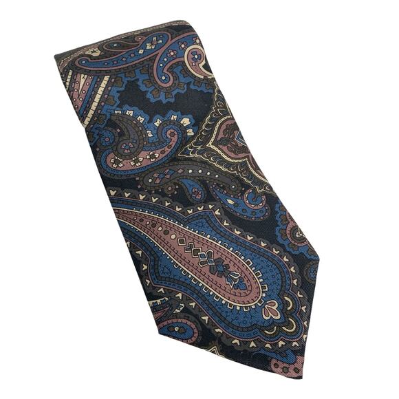 Vintage Christian Dior Mens Paisley Printed Neck Tie